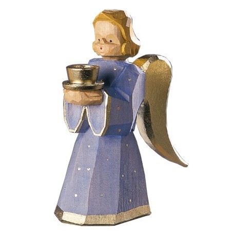 Engel als Kerzenhalter - Blau, 11 cm